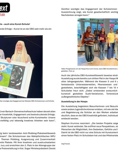 Die Ernst-Barlach-Gemeinschaftsschule – auch eine Kunst-Schule!