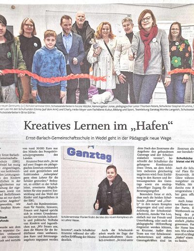 Kreatives Lernen im „Hafen“ Wedel-Schulauer Tageblatt / 12.12.2023